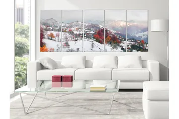 Bilde First Snow 5 Parts Narrow 225x90 - Artgeist sp. z o. o. - Innredning - Bilder & kunst - Lerretsbilder