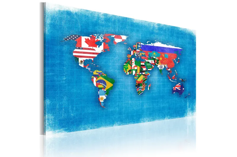 Bilde Flags Of The World 60x40 - Artgeist sp. z o. o. - Innredning - Bilder & kunst - Lerretsbilder