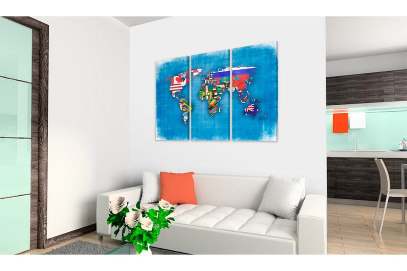 Bilde Flags Of The World Triptych 60x40 - Artgeist sp. z o. o. - Innredning - Bilder & kunst - Lerretsbilder