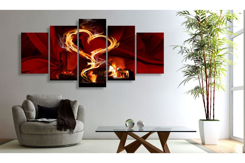 Bilde Flames Of Love Heart 200x100 - Artgeist sp. z o. o. - Lerretsbilder