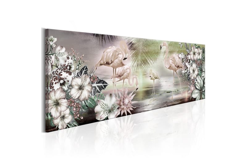 Bilde Flamingoes And Flowers 135x45, Artgeist sp. z o. o.