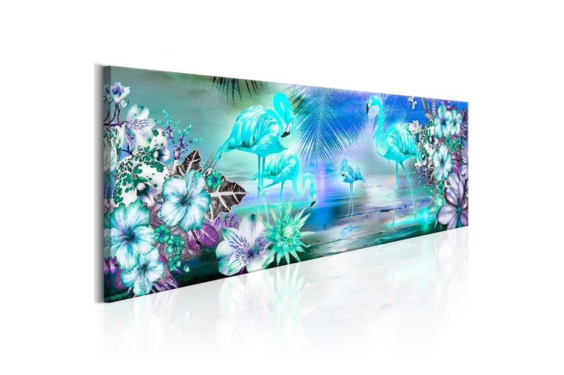 Bilde Flamingoes By Night 120x40, Artgeist sp. z o. o.