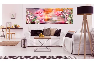 Bilde Flamingoes Land 135x45 - Artgeist sp. z o. o. - Innredning - Bilder & kunst - Lerretsbilder