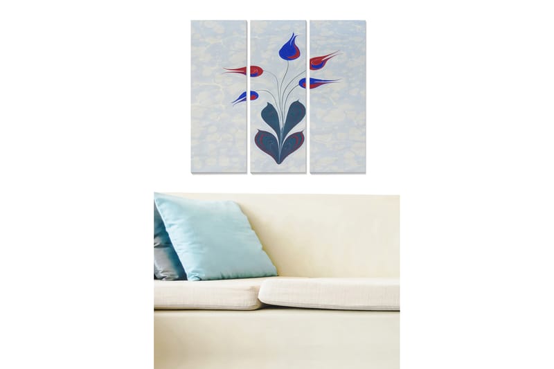 Bilde Floral 3-pk flerfarget - 22x05 cm - Innredning - Bilder & kunst - Lerretsbilder