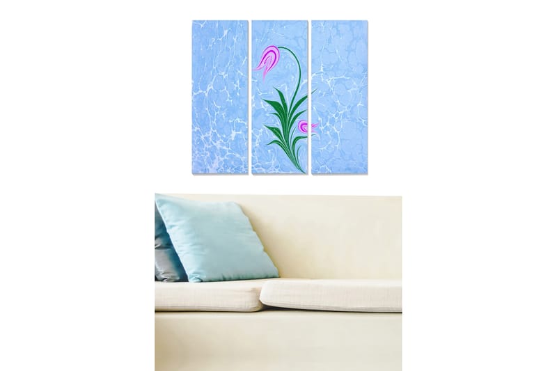 Bilde Floral 3-pk flerfarget - 22x05 cm - Innredning - Bilder & kunst - Lerretsbilder