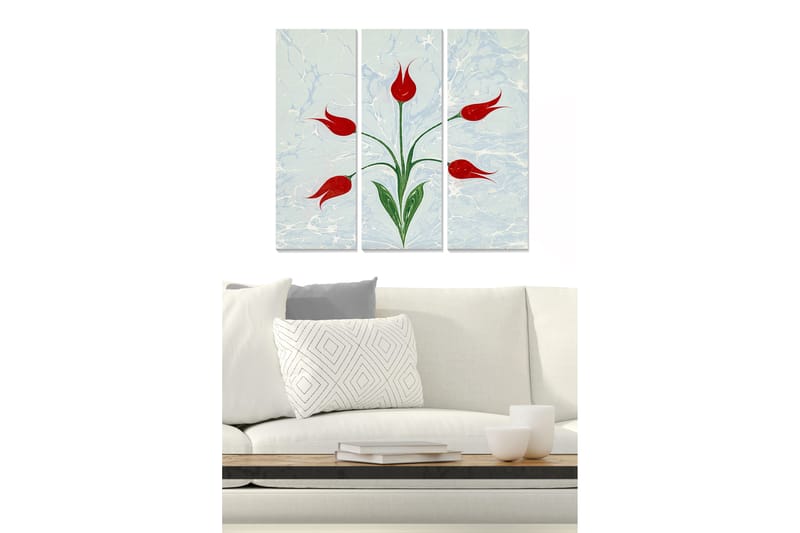 Bilde Floral 3-pk flerfarget - 22x05 cm - Innredning - Bilder & kunst - Lerretsbilder