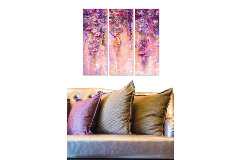 Bilde Floral 3-pk flerfarget - 22x05 cm - Innredning - Bilder & kunst - Lerretsbilder