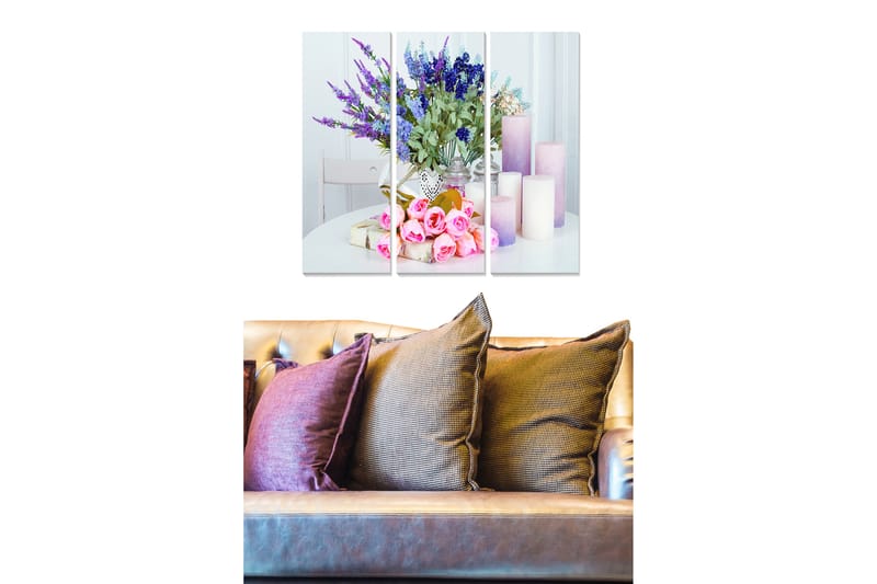 Bilde Floral 3-pk flerfarget - 22x05 cm - Innredning - Bilder & kunst - Lerretsbilder