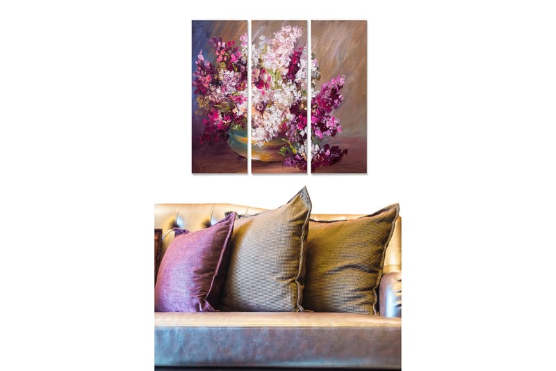 Bilde Floral 3-pk flerfarget - 22x05 cm - Innredning - Bilder & kunst - Lerretsbilder