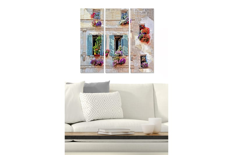 Bilde Floral 3-pk flerfarget - 22x05 cm - Innredning - Bilder & kunst - Lerretsbilder