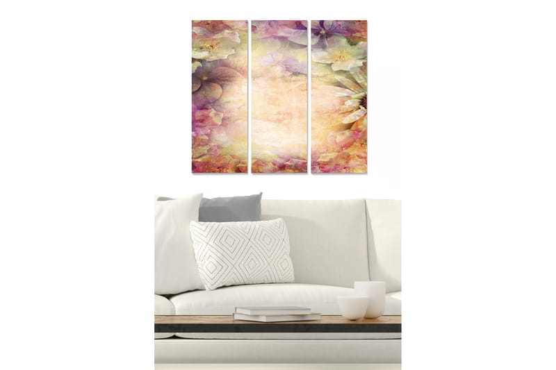 Bilde Floral 3-pk flerfarget - 22x05 cm - Innredning - Bilder & kunst - Lerretsbilder