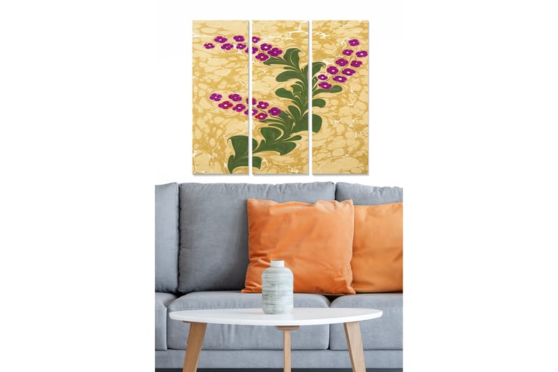 Bilde Floral 3-pk flerfarget - 22x05 cm - Innredning - Bilder & kunst - Lerretsbilder