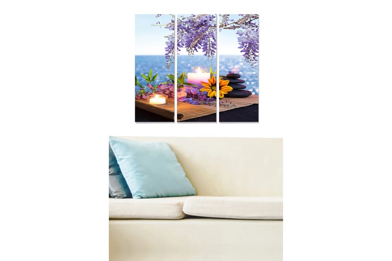 Bilde Floral 3-pk flerfarget - 22x05 cm - Innredning - Bilder & kunst - Lerretsbilder