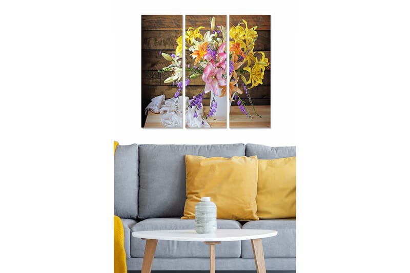 Bilde Floral 3-pk flerfarget - 22x05 cm - Innredning - Bilder & kunst - Lerretsbilder