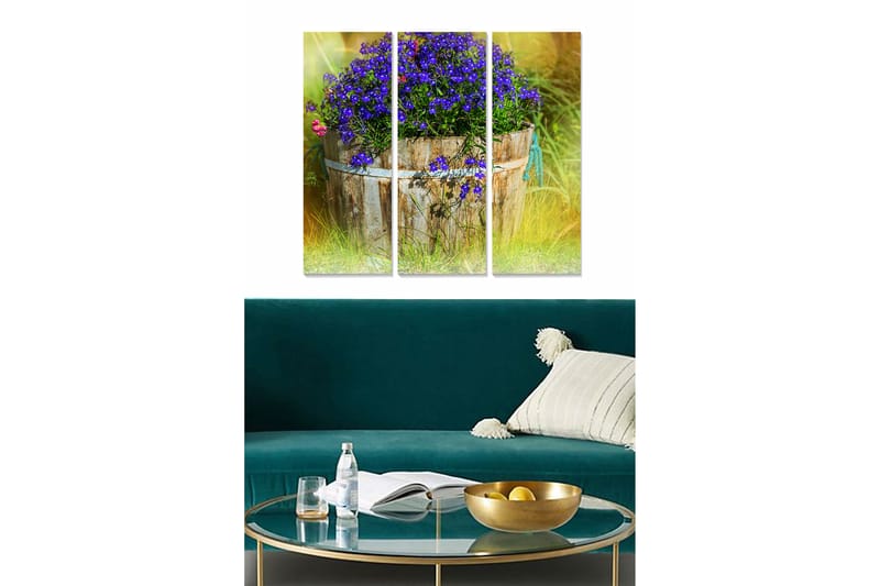 Bilde Floral 3-pk flerfarget - 22x05 cm - Innredning - Bilder & kunst - Lerretsbilder