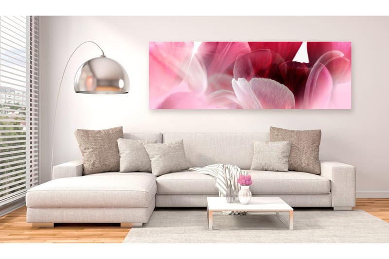 Bilde Flowers Pink Tulips 150x50 - Artgeist sp. z o. o. - Innredning - Bilder & kunst - Lerretsbilder