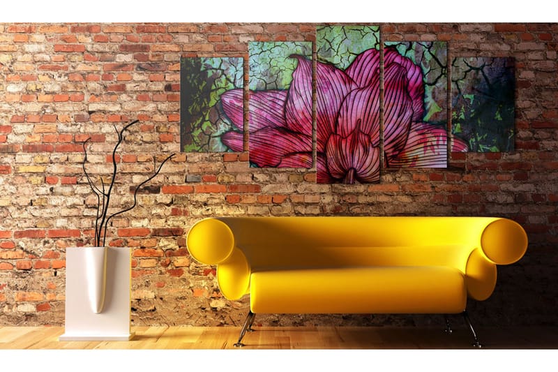 Bilde Flowery Stained Glass 100x50 - Artgeist sp. z o. o. - Innredning - Bilder & kunst - Lerretsbilder