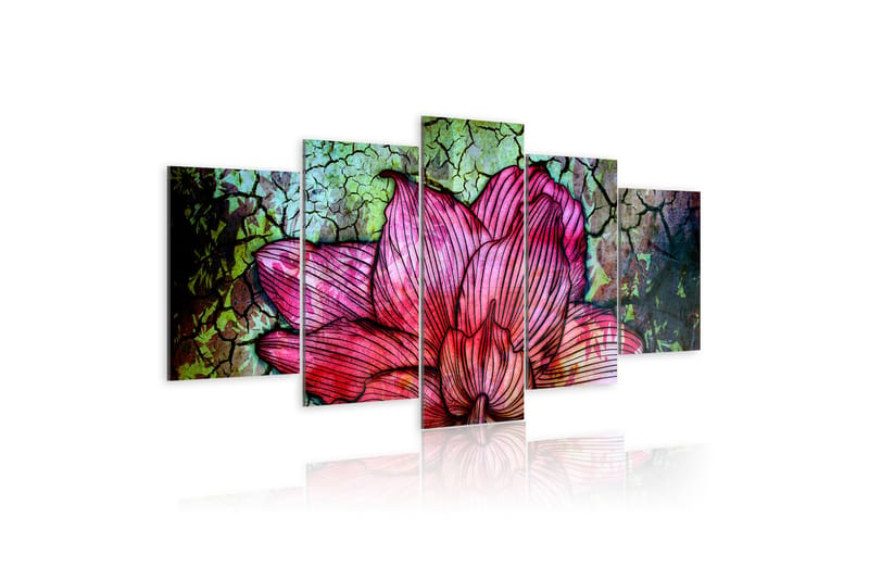 Bilde Flowery Stained Glass 100x50 - Artgeist sp. z o. o. - Lerretsbilder