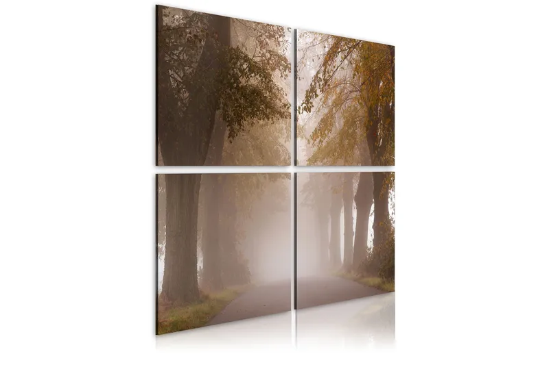 Bilde Foggy Allé 80x80 - Artgeist sp. z o. o. - Innredning - Bilder & kunst - Lerretsbilder