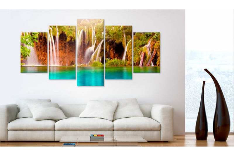 Bilde Forest Waterfall 200x100 - Artgeist sp. z o. o. - Innredning - Bilder & kunst - Lerretsbilder