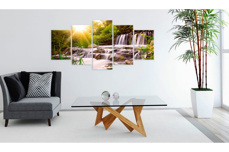 Bilde Forest Waterfall 200x100 - Artgeist sp. z o. o. - Innredning - Bilder & kunst - Lerretsbilder
