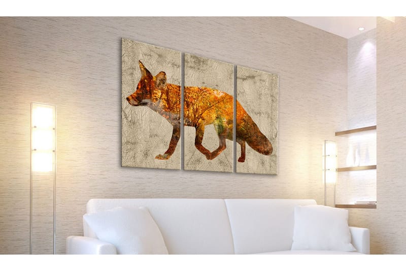 Bilde Fox In The Wood 120x80 - Artgeist sp. z o. o. - Innredning - Bilder & kunst - Lerretsbilder
