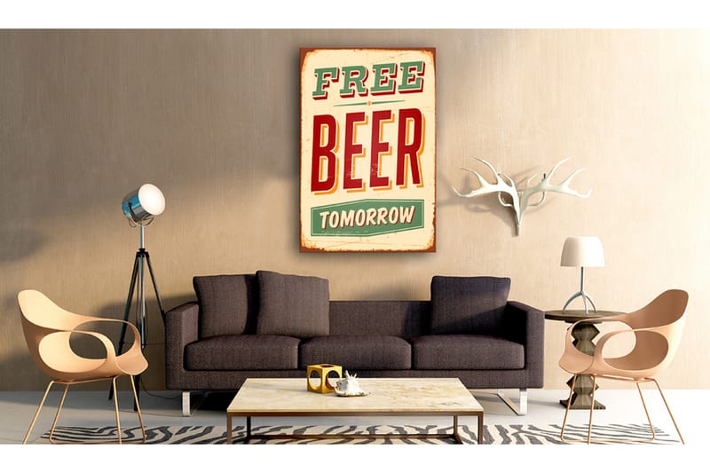 Bilde Free Beer Tomorrow 40x60 - Artgeist sp. z o. o. - Innredning - Bilder & kunst - Lerretsbilder
