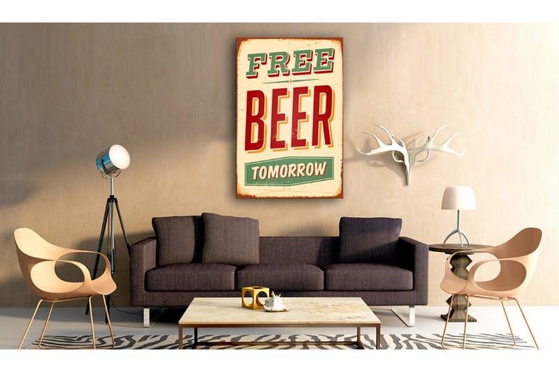 Bilde Free Beer Tomorrow 60x90 - Artgeist sp. z o. o. - Innredning - Bilder & kunst - Lerretsbilder