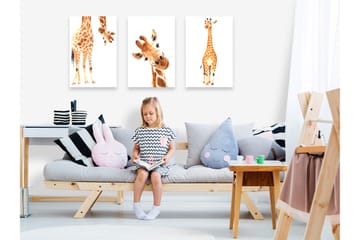 Bilde Funny Giraffes 3 Parts 120x60 - Artgeist sp. z o. o. - Innredning - Bilder & kunst - Lerretsbilder