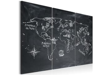 Bilde Geografitime Fransk Triptyk 120x80