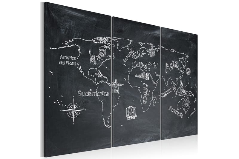 Bilde Geografitime Italiensk Språk Triptyk 120x80, Artgeist sp. z o. o.