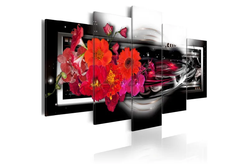 Bilde Gerberas On Black Background 200x100, Artgeist sp. z o. o.