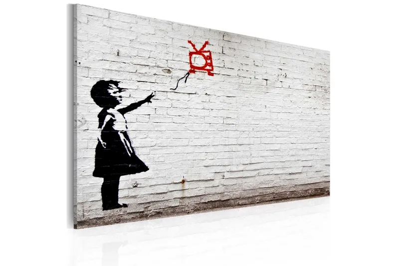 Bilde Girl With Tv Banksy 60x40, Artgeist sp. z o. o.