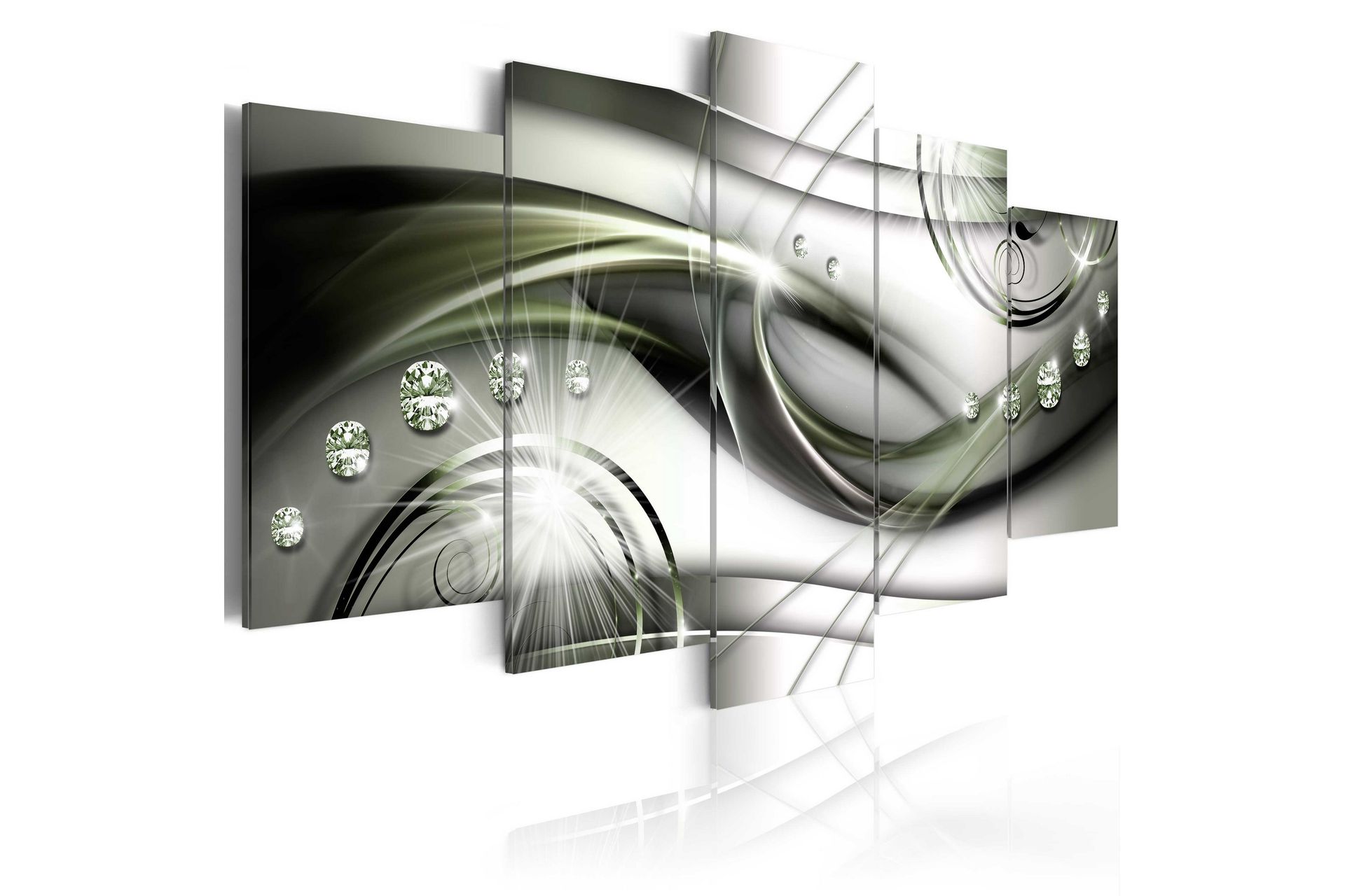 Bilde Glowing Green Wave 200x100 - Artgeist sp. z o. o. - Innredning - Bilder & kunst - Lerretsbilder