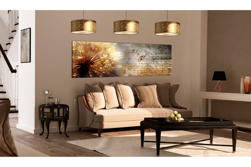 Bilde Golden Dandelion 150x50 - Artgeist sp. z o. o. - Innredning - Bilder & kunst - Lerretsbilder