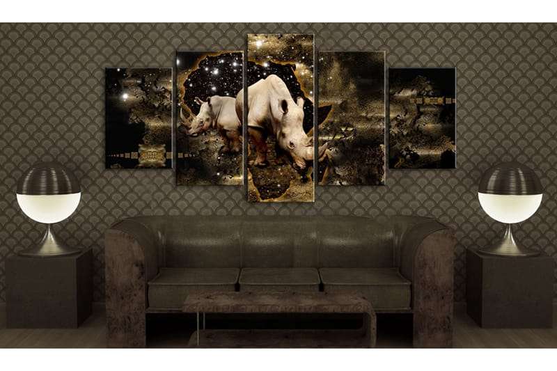 Bilde Golden Rhino 100x50 - Artgeist sp. z o. o. - Innredning - Bilder & kunst - Lerretsbilder
