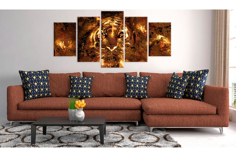 Bilde Golden Tiger 100x50 - Artgeist sp. z o. o. - Innredning - Bilder & kunst - Lerretsbilder