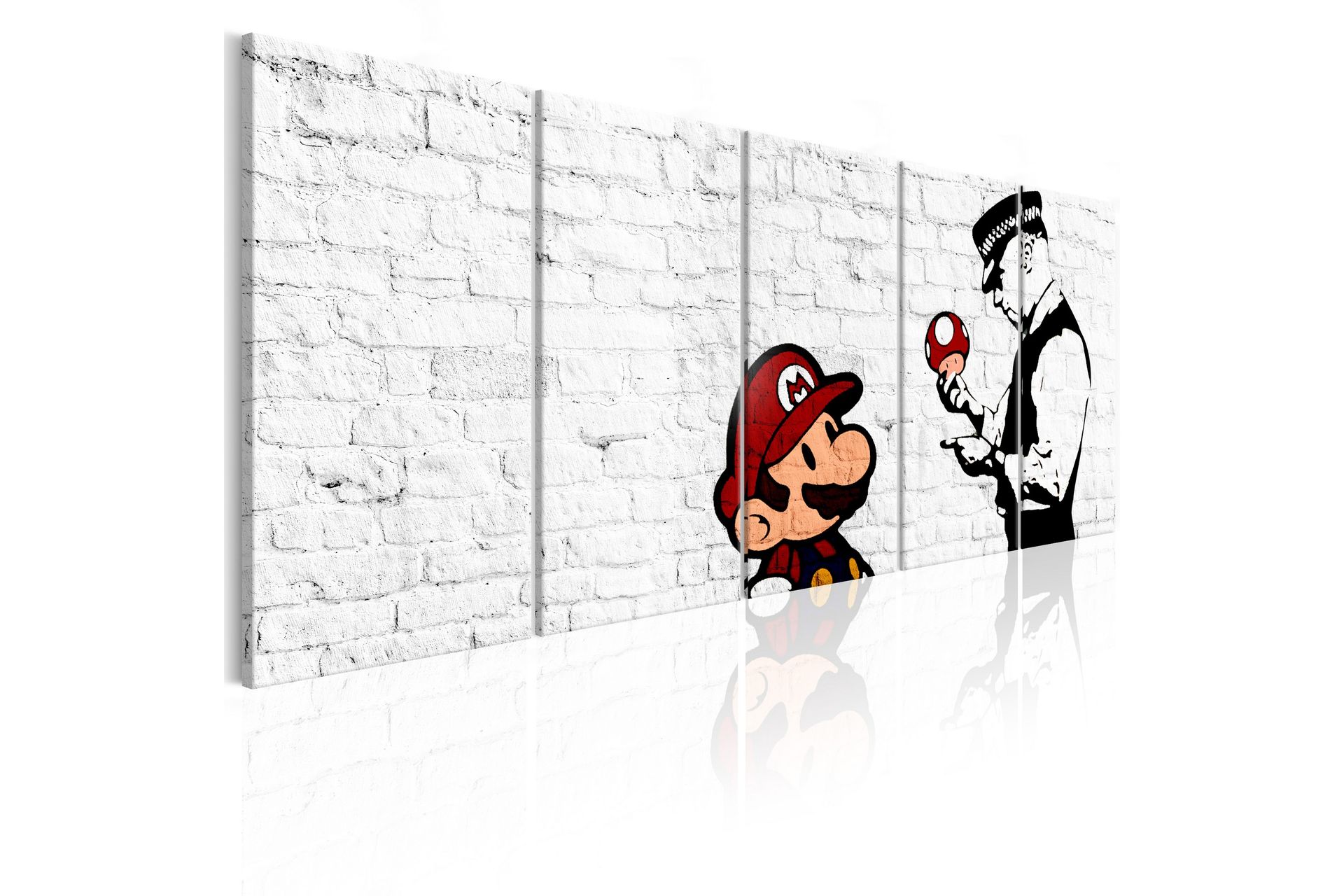 Bilde Graffiti On Brick 225x90 - Artgeist sp. z o. o. - Innredning - Bilder & kunst - Lerretsbilder