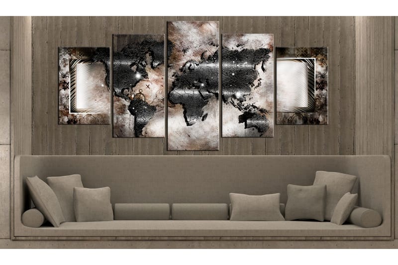 Bilde Graphite Map 200x100 - Artgeist sp. z o. o. - Innredning - Bilder & kunst - Lerretsbilder