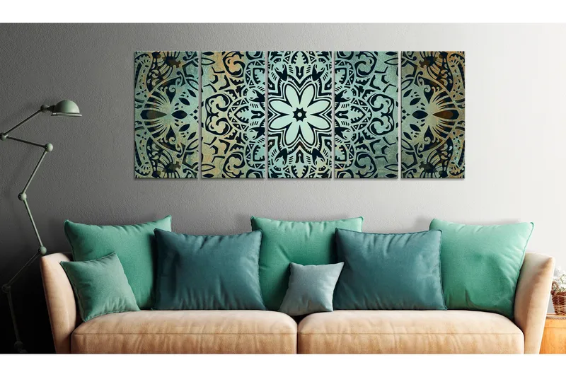 Bilde Green Mandala 225x90 - Artgeist sp. z o. o. - Innredning - Bilder & kunst - Lerretsbilder