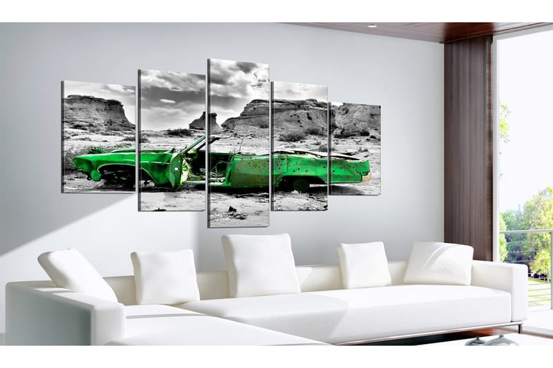 Bilde Green Retro Car At Colorado Desert 200x100 - Artgeist sp. z o. o. - Innredning - Bilder & kunst - Lerretsbilder