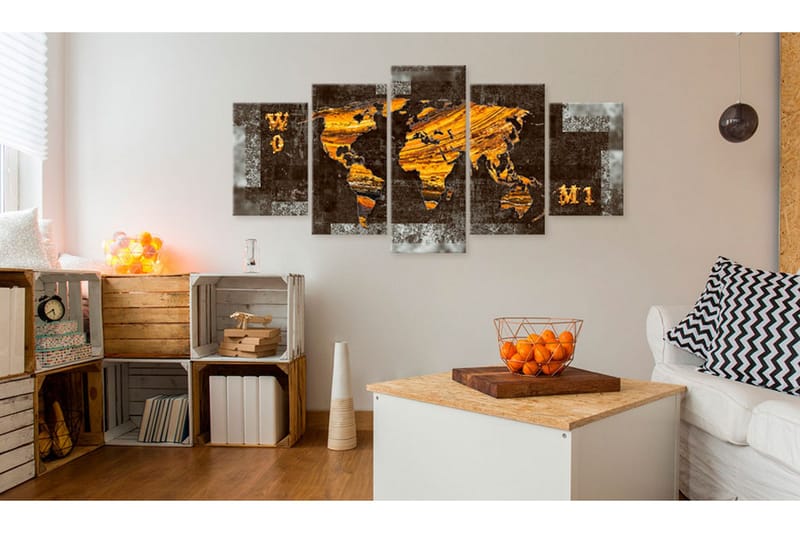 Bilde Hidden Treasure World Map 200x100 - Artgeist sp. z o. o. - Innredning - Bilder & kunst - Lerretsbilder