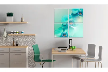 Bilde Himmelblå Orkidéer 80x80 - Artgeist sp. z o. o. - Innredning - Bilder & kunst - Lerretsbilder