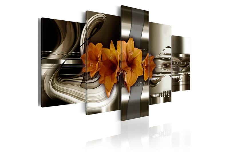 Bilde Hippeastrum And Abstract Waves 200x100, Artgeist sp. z o. o.