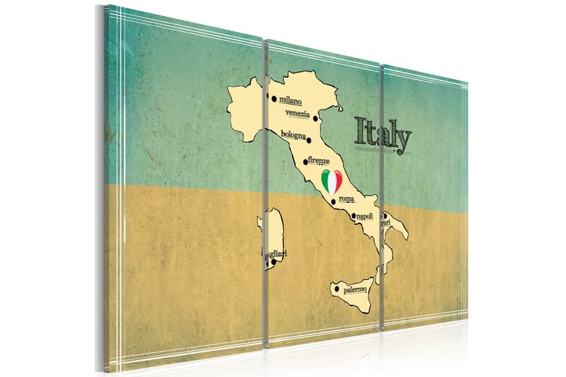 Bilde Hjertet Av Italia Triptyk 60x40, Artgeist sp. z o. o.