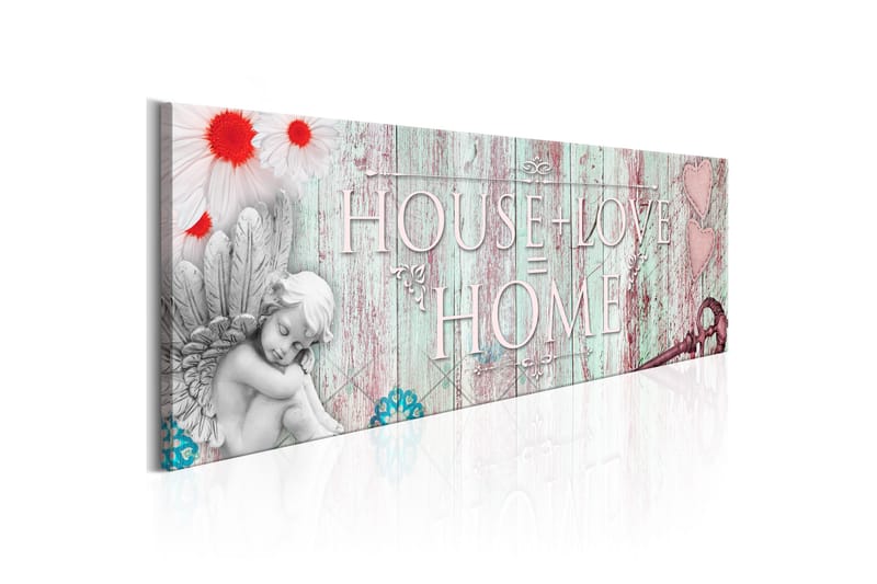 Bilde Home House + Love 150x50 - Artgeist sp. z o. o. - Lerretsbilder