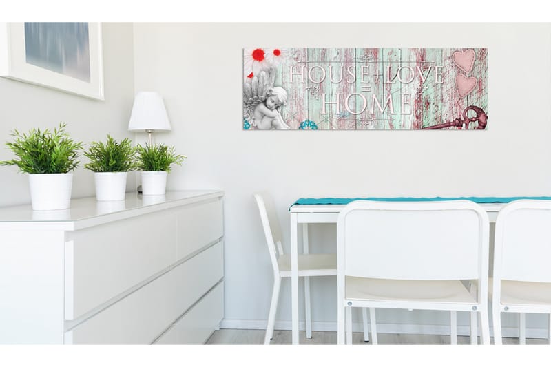 Bilde Home House + Love 150x50 - Artgeist sp. z o. o. - Innredning - Bilder & kunst - Lerretsbilder
