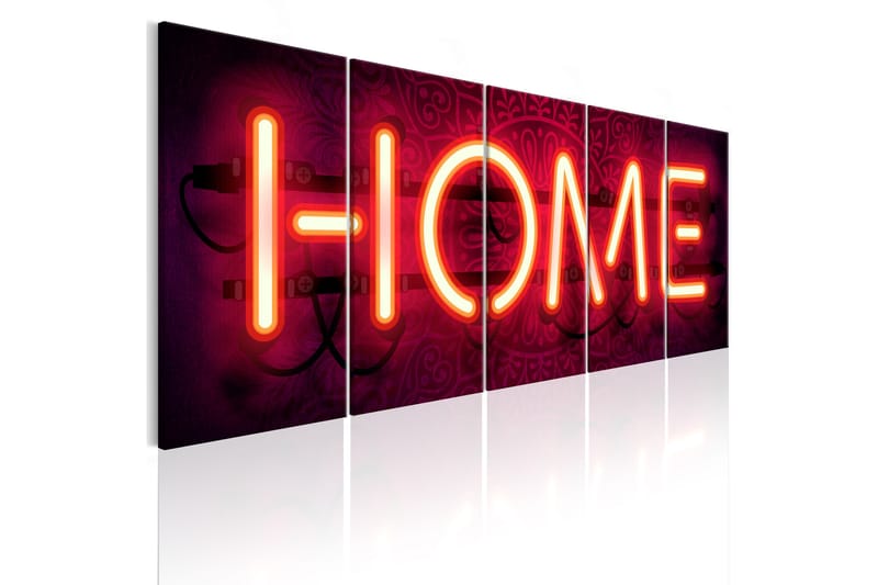 Bilde Home Neon 200x80 - Artgeist sp. z o. o. - Innredning - Bilder & kunst - Lerretsbilder