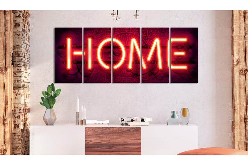 Bilde Home Neon 200x80 - Artgeist sp. z o. o. - Innredning - Bilder & kunst - Lerretsbilder