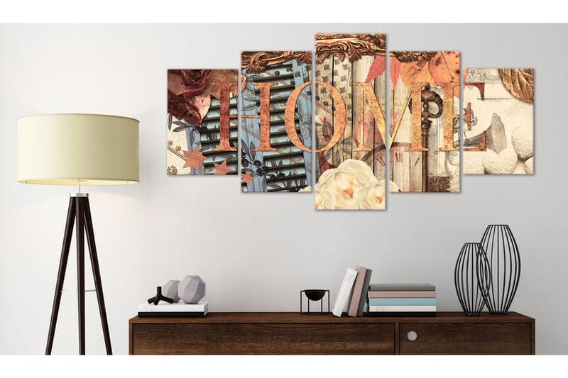 Bilde Home Retro 100x50 - Artgeist sp. z o. o. - Innredning - Bilder & kunst - Lerretsbilder